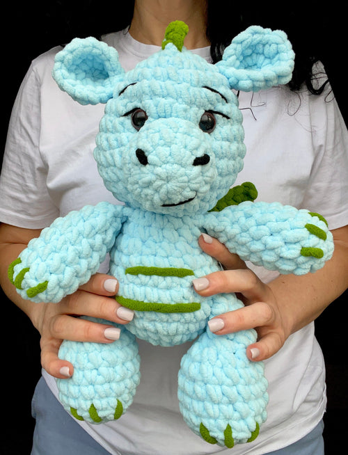 Crochet Amigurumi Bluey the Dragon Pattern (Digital PDF)